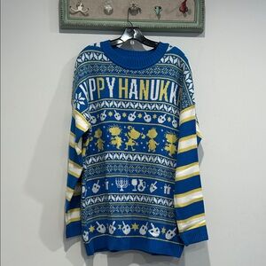 Dolls Kill Blue and Yellow Hanukkah Sweater